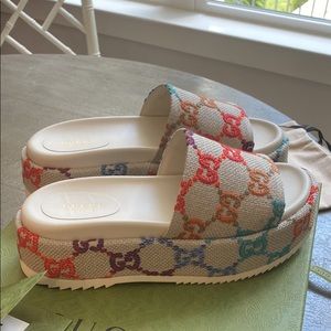 Gucci rainbow slides